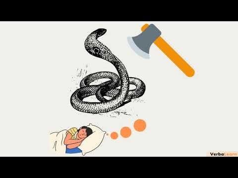 Hình ảnh tượng trưng cho việc chặt đầu rắn, thể hiện sự quyết đoán và loại bỏ những điều tiêu cực.
